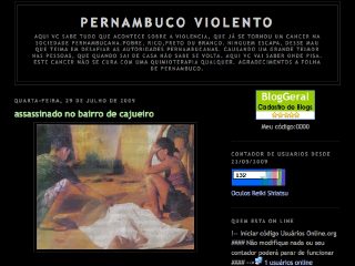 Thumbnail do site Pernambuco Violento