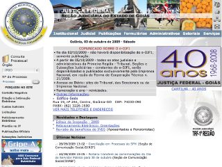 Thumbnail do site Seção Judiciária do Estado de Goiás