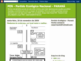 Thumbnail do site Partido Ecolgico Nacional - Paran