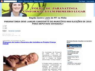 Thumbnail do site Folha de Paranatinga