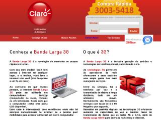 Thumbnail do site Claro 3G - Banda larga