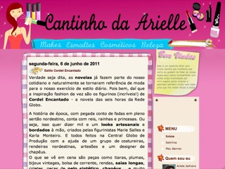 Thumbnail do site Cantinho da Arielle