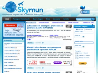 Thumbnail do site Skymun - agencia de viagens