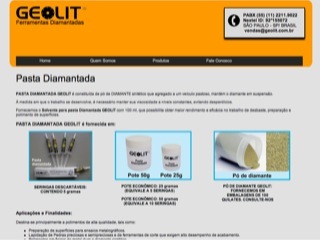 Thumbnail do site Geolit - pasta diamantada  