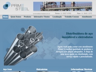 Thumbnail do site Prime Steel - Tubos e barras de ao