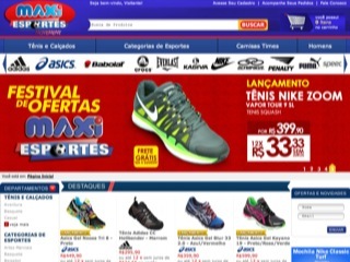 Thumbnail do site Maxi Esportes - Pratique essa marca!
