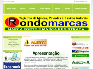 Thumbnail do site Rondomarcas - Registros de Marcas e Patentes