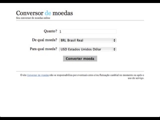 Thumbnail do site Conversor de Moedas