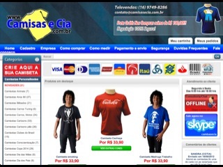 Thumbnail do site Camisas e Cia - Camisetas Personalizadas