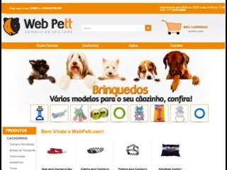 Thumbnail do site WebPett - Produtos para ces e gatos