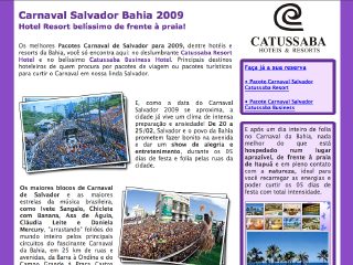 Thumbnail do site Carnaval Salvador 2009|Pacote Carnaval - Catussaba