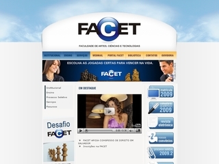 Thumbnail do site FACET - Faculdade de Artes, Cincias e Tecnologias