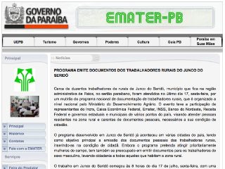 Thumbnail do site EMATER - Empresa de Assistncia Tcnica e Extenso Rural da Paraba 