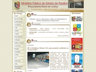 Thumbnail do site Ministério Público da Paraíba 