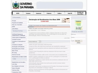 Thumbnail do site Secretaria da Administração do Estado da Paraíba 