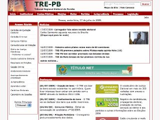 Thumbnail do site TRE PB - Tribunal Regional Eleitoral da Paraíba 