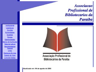 Thumbnail do site APB-PB : Associao Profissional de Bibliotecrios da Paraba