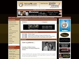 Thumbnail do site NoivasPB - O Maior Portal de Casamento da Paraiba