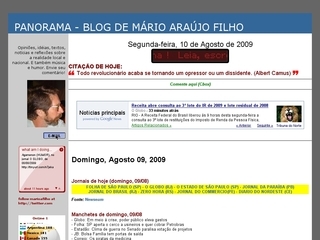 Thumbnail do site PANORAMA, blog de Mario Araujo Filho