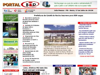 Thumbnail do site portalbip.com - Jornal Eletrônico da Paraíba