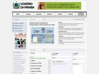 Thumbnail do site Governo do Estado da Paraíba