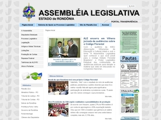 Thumbnail do site Assembléia Legislativa do Estado de Rondônia