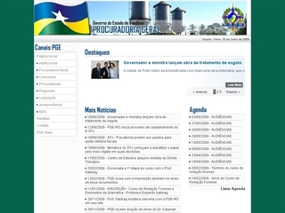 Thumbnail do site Procuradoria Geral do Estado de Rondônia