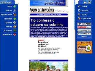 Thumbnail do site Jornal Folha de Rondônia