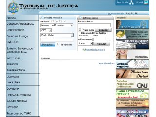 Thumbnail do site Tribunal de Justiça de Rondônia