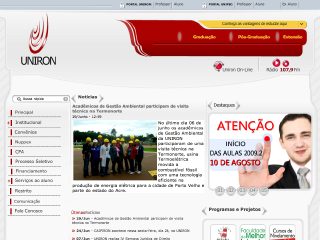 Thumbnail do site UNIRON - Faculdade Interamericana de Porto Velho
