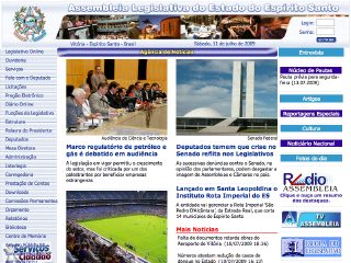 Thumbnail do site Assembléia Legislativa do Estado do Espírito Santo