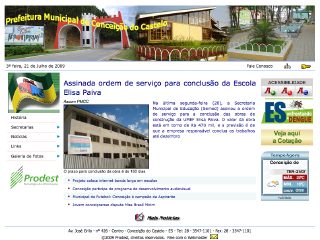 Thumbnail do site Prefeitura Municipal de Conceio do Castelo