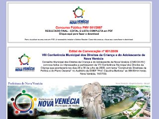 Thumbnail do site Prefeitura Municipal de Nova Vencia