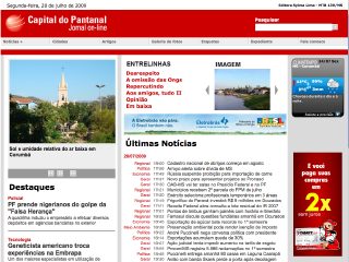 Thumbnail do site Capital do Pantanal - Jornal On-Line