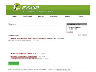Thumbnail do site ESAP - Escola Superior de Advocacia Pblica