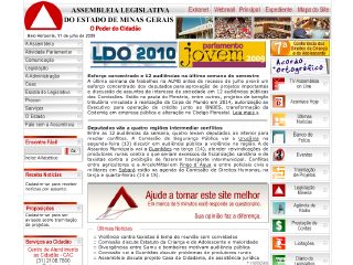 Thumbnail do site Assembléia Legislativa do Estado de Minas Gerais