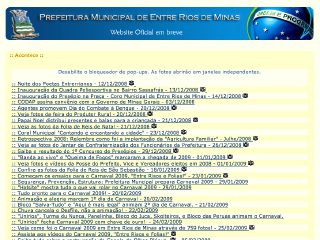 Thumbnail do site Prefeitura Municipal de Entre Rios de Minas