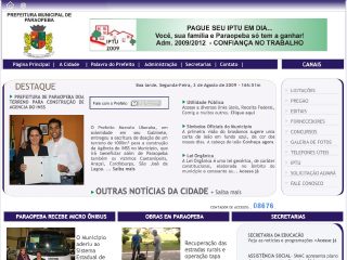 Thumbnail do site Prefeitura Municipal de Paraopeba