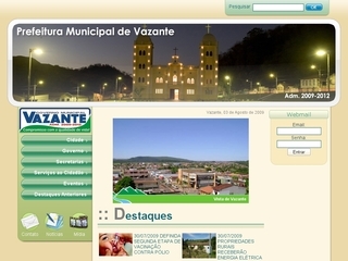Thumbnail do site Prefeitura Municipal de Vazante