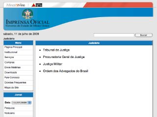 Thumbnail do site Impresa Oficial - Minas Gerais
