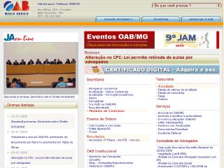 Thumbnail do site Ordem dos advogados do Brasil - Minas Gerais