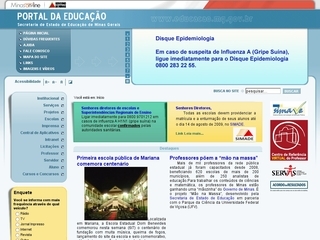 Thumbnail do site Secretaria de Estado de Educação - MG