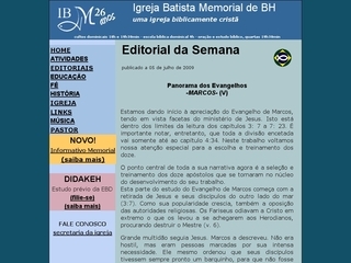 Thumbnail do site Igreja Batista Memorial de Belo Horizonte