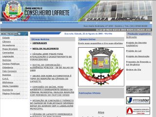 Thumbnail do site Cmara Municipal de Conselheiro Lafaiete