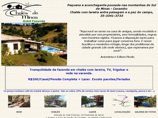 Thumbnail do site Hotel Fazenda Chals de Minas 