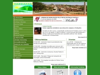 Thumbnail do site Prefeitura Municipal de Tarrafas