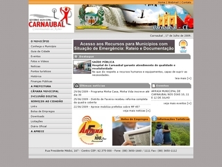Thumbnail do site Prefeitura Municipal de Carnaubal