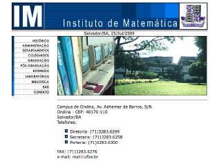 Thumbnail do site Instituto de Matemtica