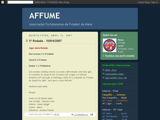 Thumbnail do site AFFUME. Associao Fortalezense de Futebol de Mesa