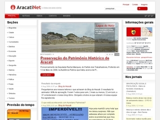 Thumbnail do site Aracati.net - Tudo sobre o Aracati na Internet